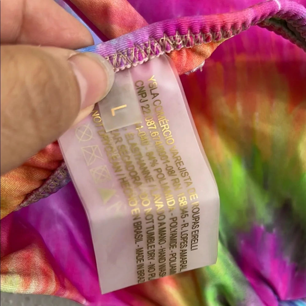 Vibrant Tie-Dye Girls Swim Top Size Large